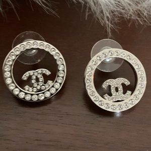 Chanel Strass CC Stud Earrings